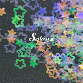 Iridescent Kawaii Stars Shape Glitter - White Glitter